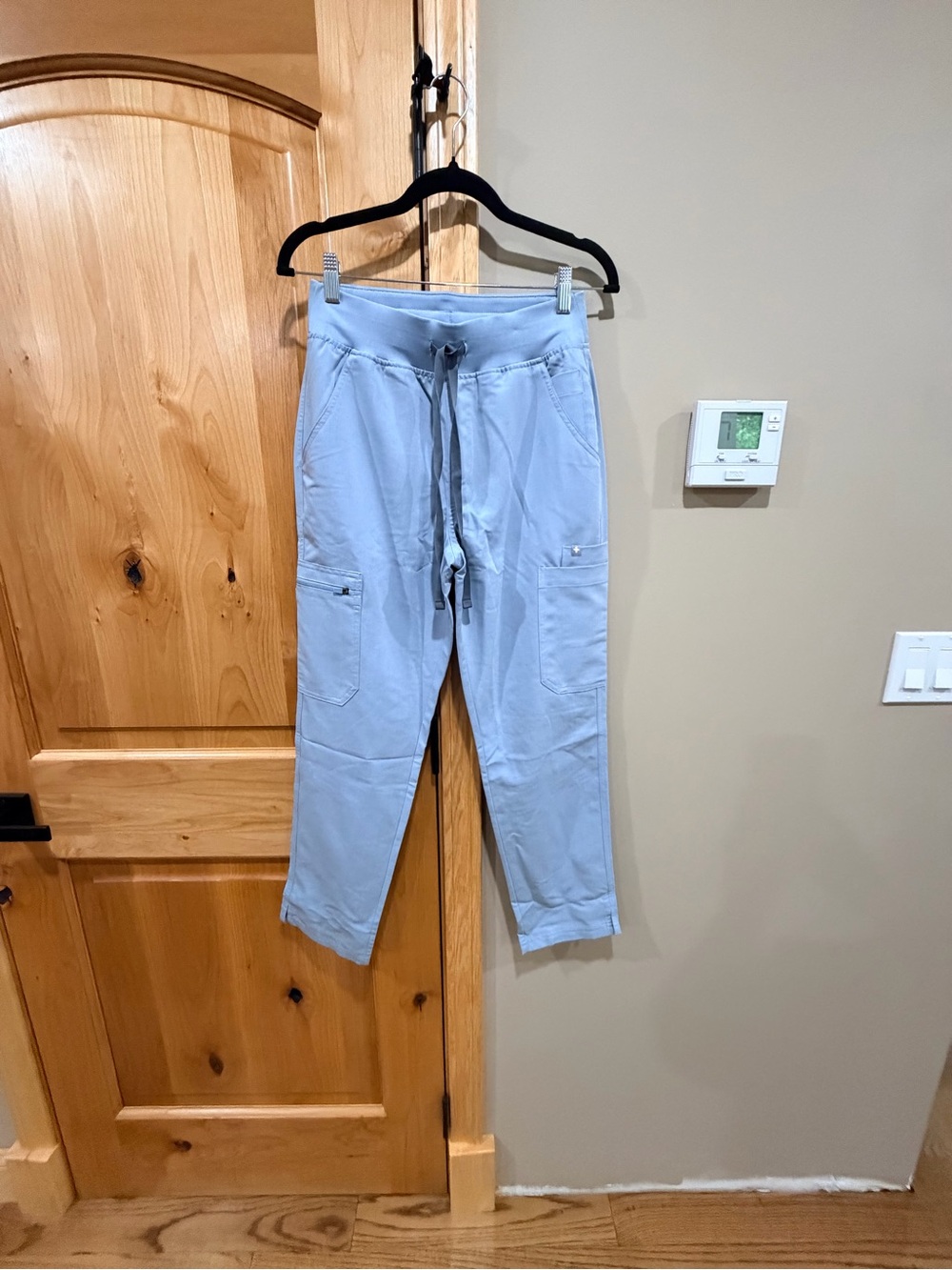Figs high waist yola scrub pants- dusty blue classic Size